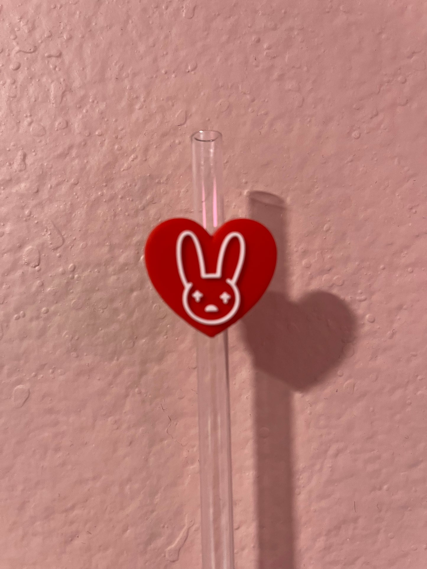 Bad Bunny Heart Straw Topper